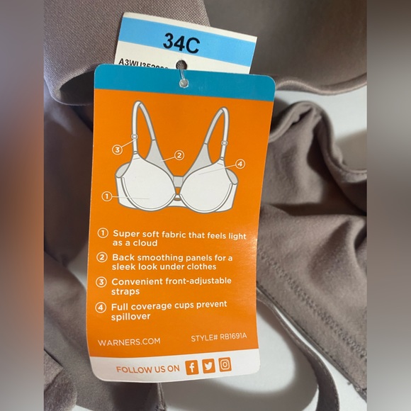 Brand New Warner’s 34C Underwire Bra - Picture 8 of 8